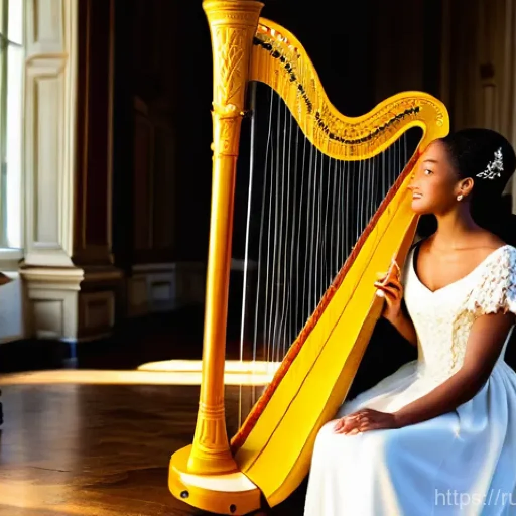 하프 명곡 모음 - **Prompt inspired by Mozart's "Concerto for Flute and Harp": Classical Grace and Harmony**
    "A vi...