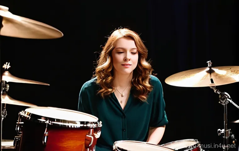 드럼 스틱 종류와 선택법 - **Hickory Drumsticks (Rock/Pop Scene):**
    "A male drummer in his late 20s, with short, dark hair ...